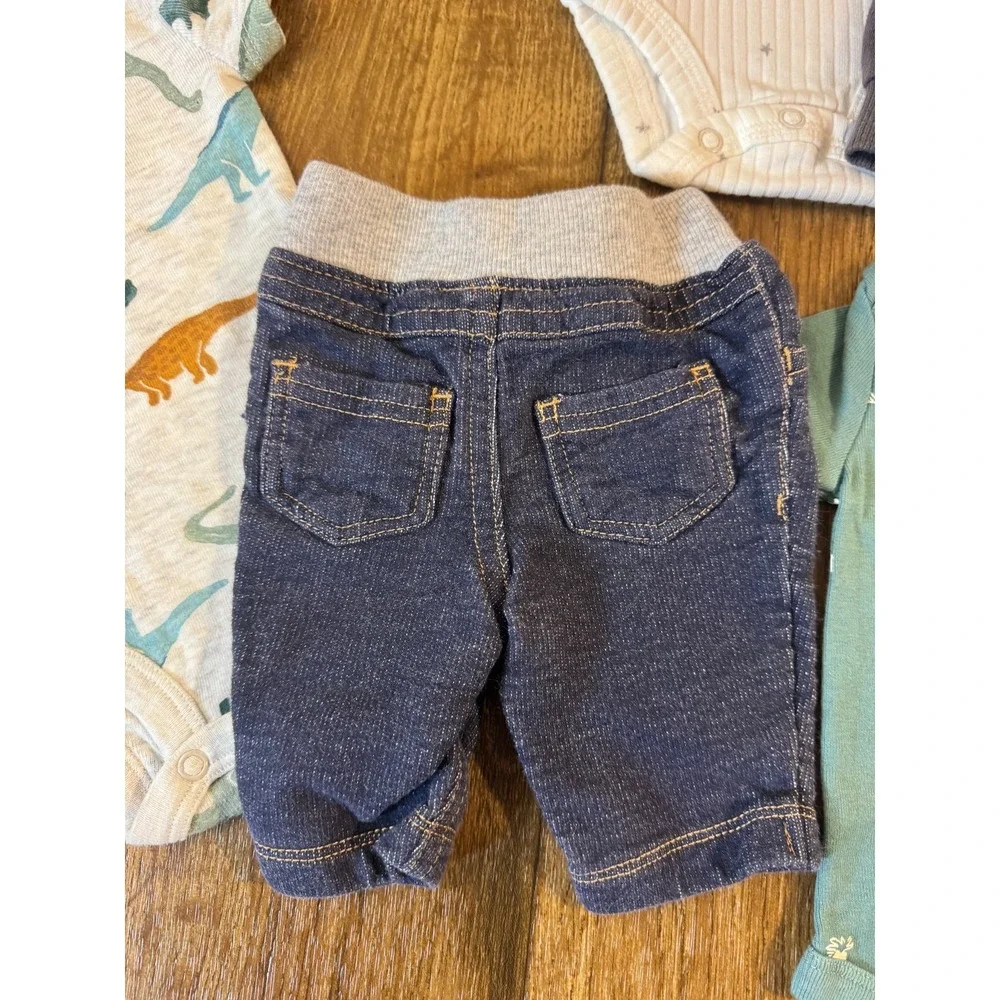Newborn Baby Boy Bodysuits Shirts Jeans Pants Outfits Clothes Lot Dinosaurs